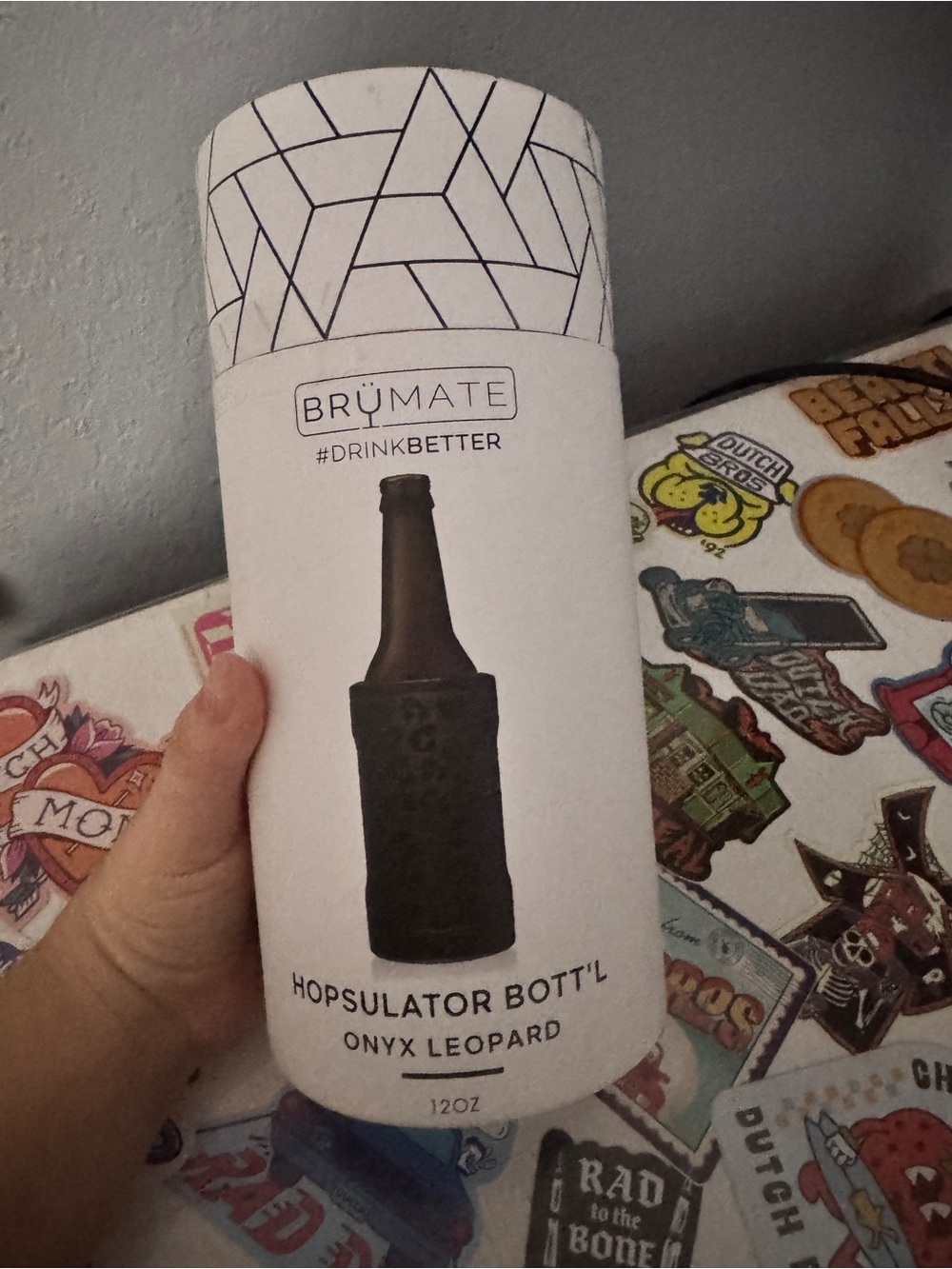 BrüMate Hopsulator Bott'l Onyx Leopard - Black Insulated Bottle Cooler
